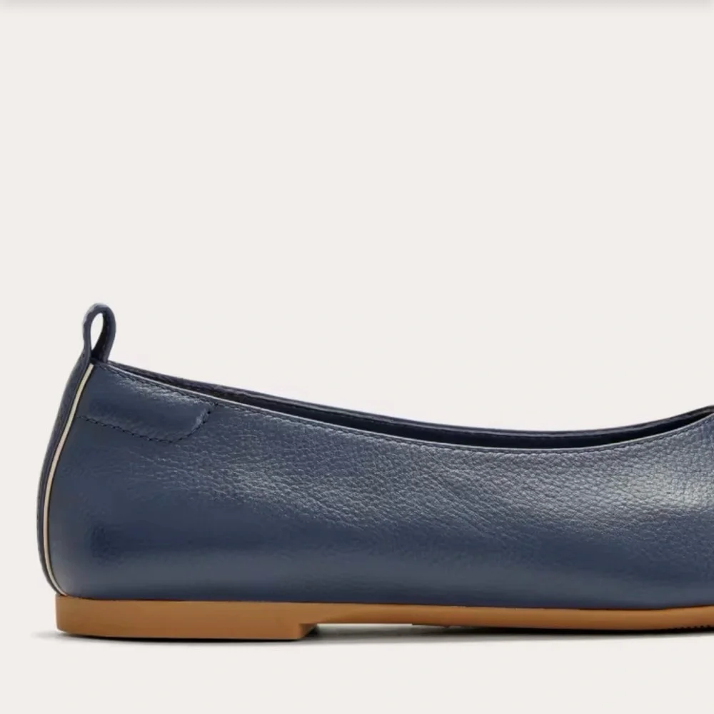 Everlane Navy Leather Ballet Flats
